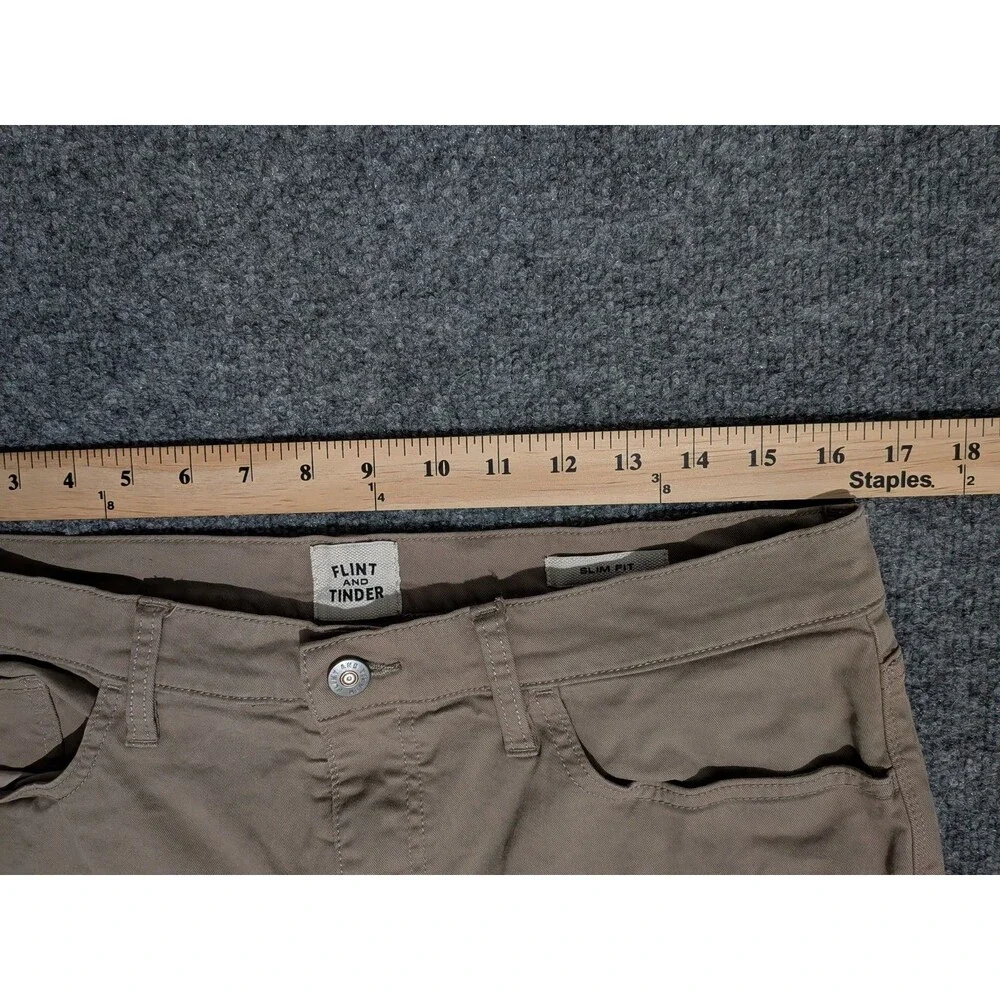 Flint And Tinder Pants Mens 34x36 (33x35) Slim Fit Brown